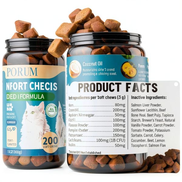VICSOM Cat Flea Chews Natural Flea Tick Prevention Salmon-4