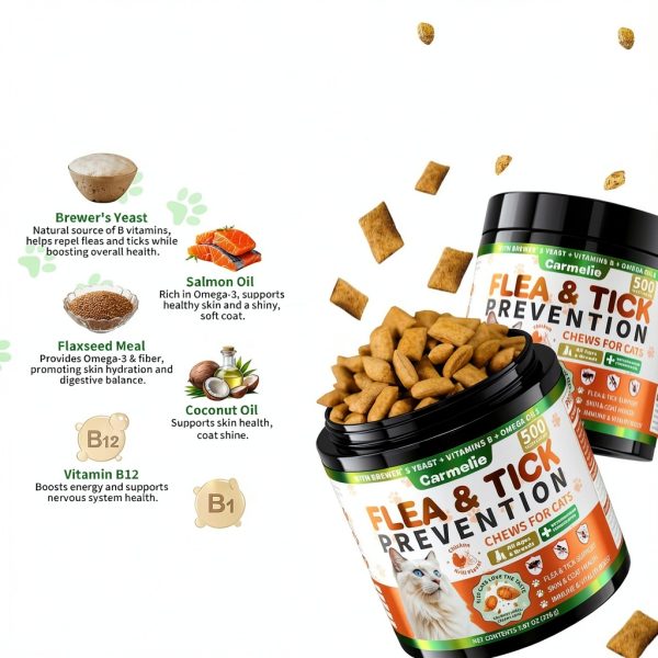 Carmelie Cat Flea Chews Natural Prevention Daily Treats-4