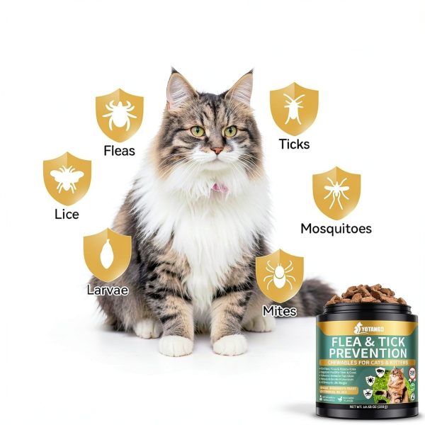 YOTANGO Cat Flea Treatment Chewables Natural Ingredients-3