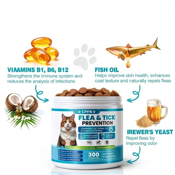 CPFK Cat Flea Chewables Safe Easy Flea Prevention for Cats-3