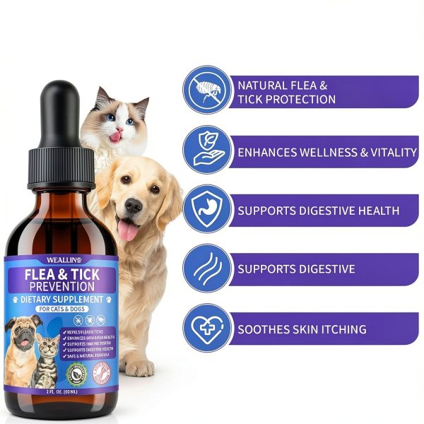 WEALLIN Natural Flea Tick Drops Plant Based Pet Protection-1