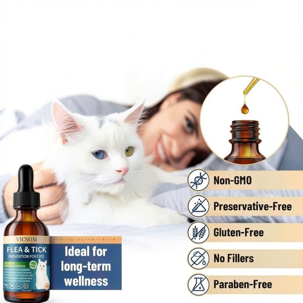 VICSOM Cat Flea Drops Natural Herbal Support for Cats-2