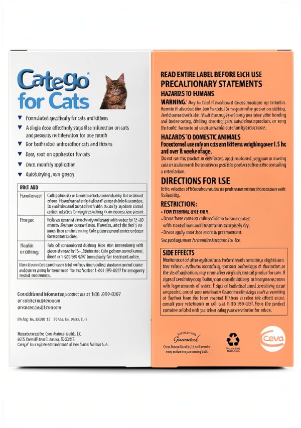 Catego Cat Flea Treatment Monthly Prevention Ticks Lice-1