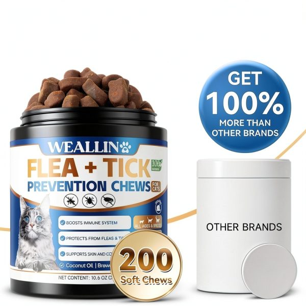 WEALLIN Cat Flea Treatment Chews Natural Ingredients All-5