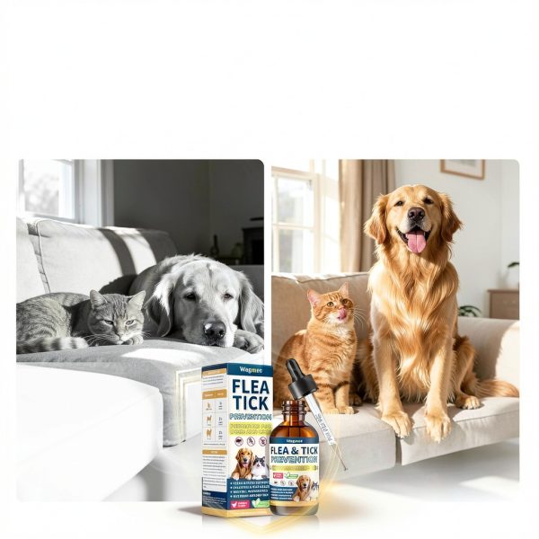 Wagmee Natural Flea Tick Drops Cats Dogs Chicken Flavor-6