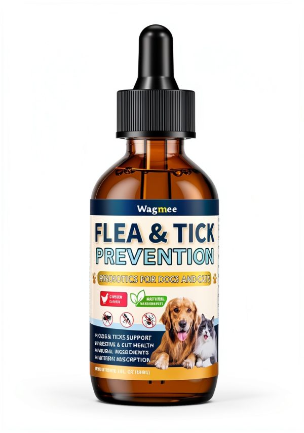 Wagmee Natural Flea Tick Drops Cats Dogs Chicken Flavor-0