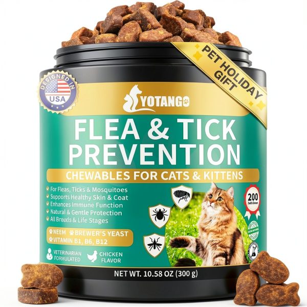 YOTANGO Cat Flea Treatment Chewables Natural Ingredients-0