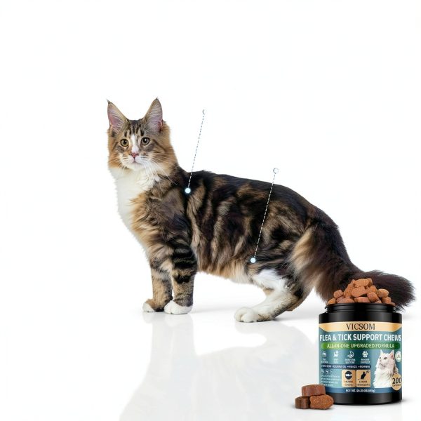 VICSOM Cat Flea Chews Natural Flea Tick Prevention Salmon-1