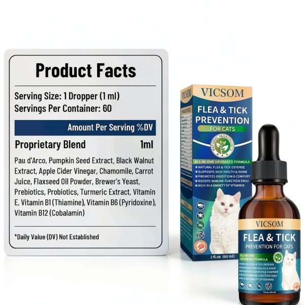 VICSOM Cat Flea Drops Natural Herbal Support for Cats-6
