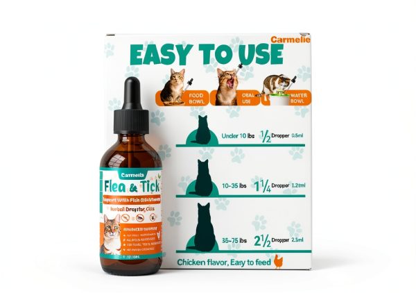 Carmelie Cat Flea Drops Natural Formula Chicken Flavor-4
