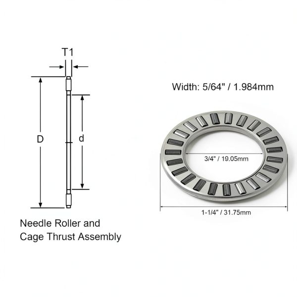MEETOOT 6 Sets Thrust Needle Roller Bearings NTA1220+2TRA Thrust Needle Roller Bearing with Two Washers 3/4-6
